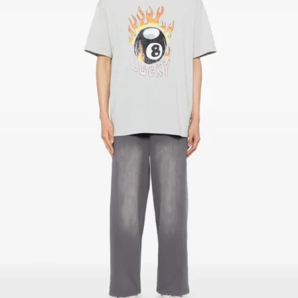 5cm Faded Effect Cotton Track Pants g