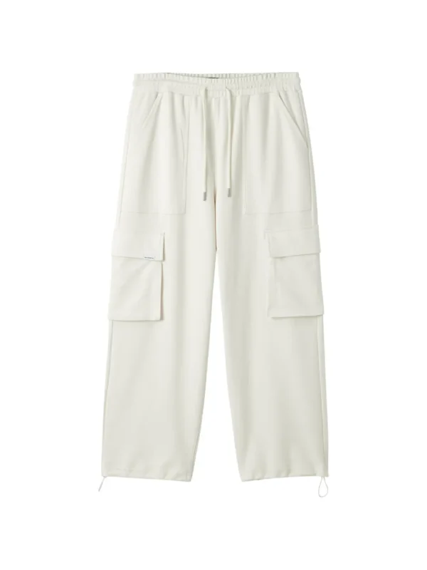 5cm White Drawstring Cargo Trousers