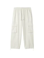 5cm White Drawstring Cargo Trousers