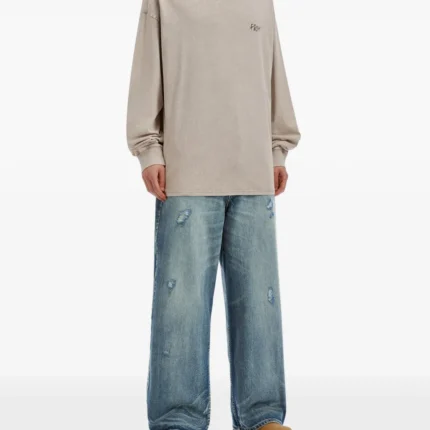 distressed wide leg jeans g