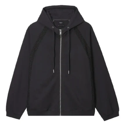 Relaxed fit zip up hoodie
