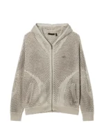 open knit zip up hoodie