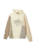 patchwork cable knit hoodie (2)
