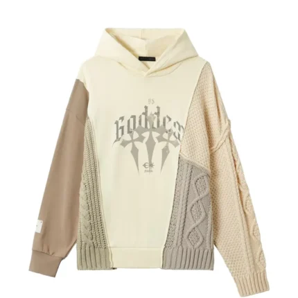 patchwork cable knit hoodie (2)
