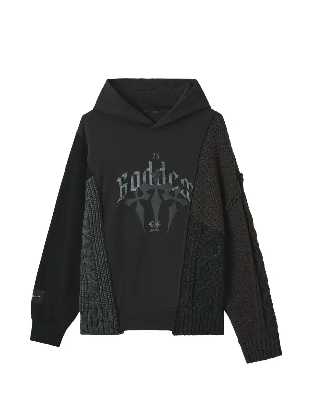 patchwork cable knit hoodie patchwork cable knit hoodie