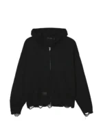 skeleton motif distressed hoodie (1)